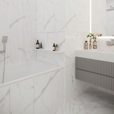 Плитка для стен Statuario white 300x600 Березакерамика