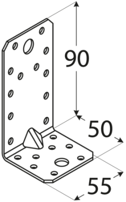 Уголок усиленный 3 90х50х55 мм, ROCK Solid