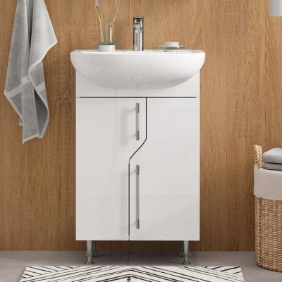 Тумба напольная Bruno 50.2D с умывальником Рива 50 VOLNA