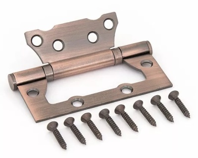 Петля 100 мм накладная античная медь E-2BB-100 AC Фабрика замков