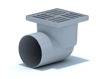 Трап горизонтальный D110 с гидрозатвором, решётка из нержавеющей стали, 150х150мм, Ани Пласт TA1112