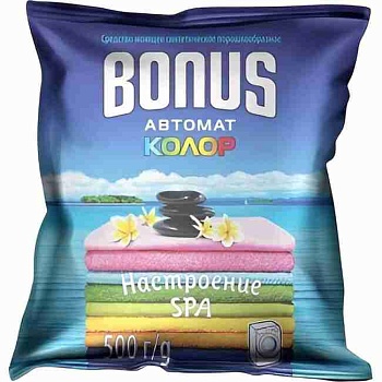 Порошок стиральный Колор Настроение SPA автомат 0.5 кг BONUS 501144 Порошок стиральный Колор Настроение SPA автомат 0.5 кг BONUS 501144