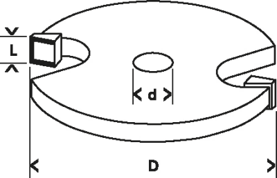 Фреза плоская пазовая D 32 мм BOSCH 2.608.628.403
