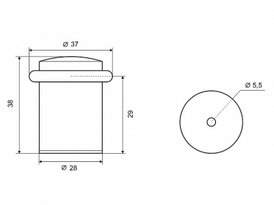 Стопор 04 SВ матовая латунь 10/200 PALLADIUM