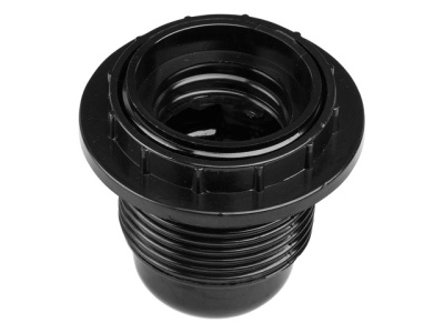 Патрон Е27 карболитовый с кольцом, черный JP7700-06 Юпитеp