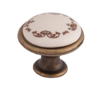 Ручка мебельная GP19 тип 2 старое золото/золотой узор, AKS