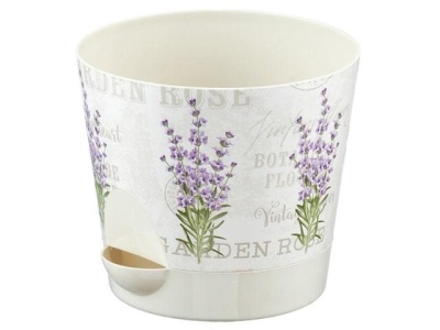 Кашпо для цветов пластмассовое (лаванда) 0,8 л М3076 НИКА ДЕКО