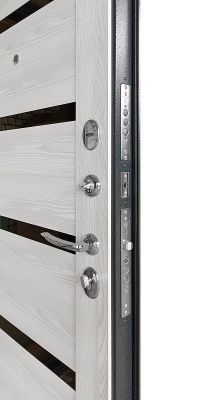 Дверь входная металлическая ТИТАН 2050x960 левая, графит/ривьера айс Промет