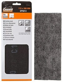 Сетка абразивная 5 шт. Р240 115х280 мм GEPARD