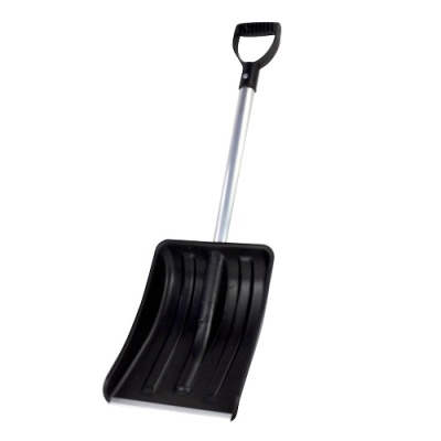 Лопата снеговая пластмассовая 36,5x28 см с алюминиевым черенком, ТандемАгро 00108