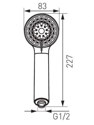 Душевая лейка, 3-функц. Cortessa S330 Ferro