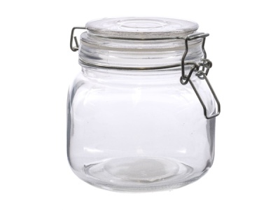 Банка для сыпучих продуктов стеклянная с клипсой 800 мл, 50034-4