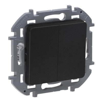 ВЫКЛЮЧАТЕЛЬ 2-клавишный, Inspiria Legrand (антрацит)