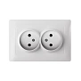 Розетка 2-ая Сontact белая без заземления ETP EOS2ZR-16