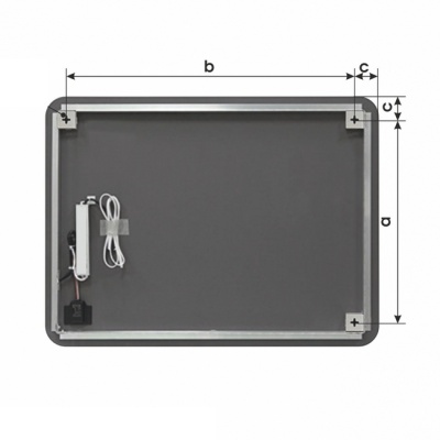 Зеркало Hanoi Black 100x80 см Алмаз-Люкс 10080d2-6 (подсветка, б/к сенсор, диммер)