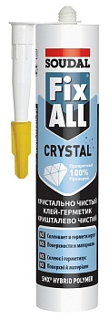 Клей-герметик гибридный Fix All Crystal прозрачный 290 мл Soudal