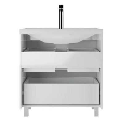 Тумба напольная Ева под умывальник Bazis 80 с двумя ящиками В2 Айсберг DA5908T