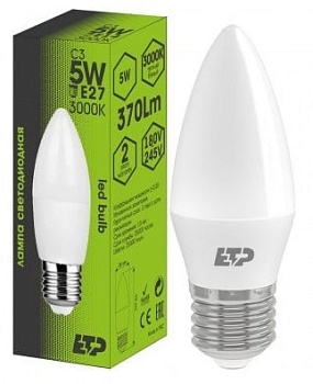 Лампа светодиодная C3 5W E27 3000K ETP