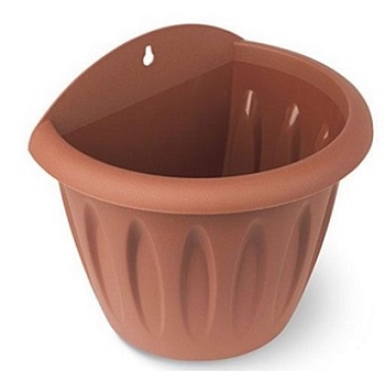 Кашпо для цветов пластмассовое настенное 20 см Фелиция С121Т Мартика