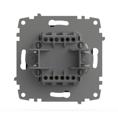 Выключатель 2-клавишный Zena-Vega 10А вантаблэк EL-BI 609-014800-203 (с индикатором)