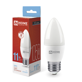 Лампа светодиодная LED-СВЕЧА-VC 11Вт 230В Е27 6500К 1050Лм IN HOME