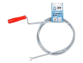 Трос сантехнический пружинный 9 мм 2.5 м сталь AV Engineering AVE34009025