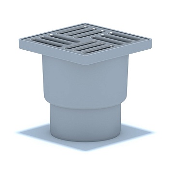 Трап вертикальный D110 с гидрозатвором, решётка из нержавеющей стали, 150х150мм, Ани Пласт TA1212