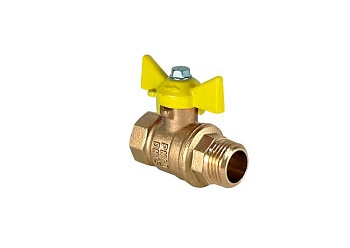 Кран шаровой латунный для газа DeltaPro 1/2'' ВР/НР бабочка VALFEX VF.278.LB3.012.N/P59