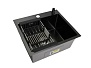 Мойка кухонная PROMO WS-35044BD+W02-114B с сифоном, дозатором и коландером Wisent