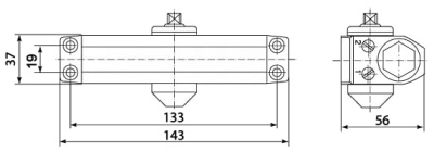 Доводчик дверной 15-25 белый Фабрика замков