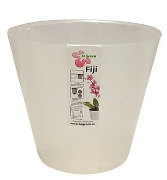 Горшок для цветов Фиджи Орхидеи 230мм 5л белый ING1559 INGREEN
