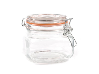 Банка для сыпучих продуктов стеклянная с клипсой 10,8x10,8x10,5 см 600 мл, 50034-5
