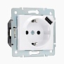 РОЗЕТКА 1-ая белая, c заземлением + USB разъем, Karina Lizard