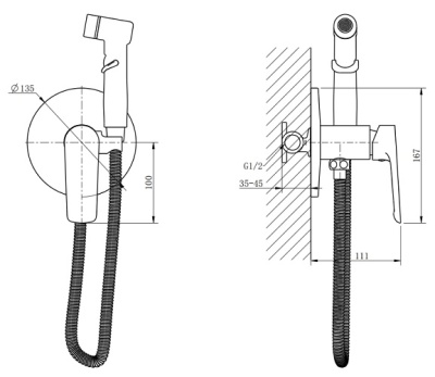 Гигиенический душ "Lagos Gun Metal" SMHLGGM ESKO                       