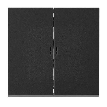 Выключатель 2-клавишный Carre c индикатором графит Bylectrica С5 10-3608