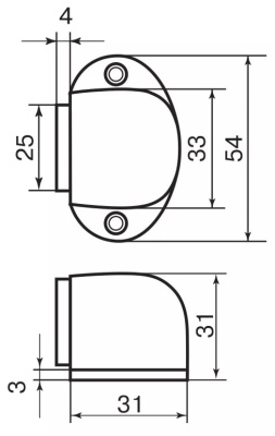 Стопор 02 SB матовая латунь PALLADIUM