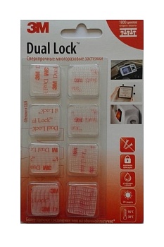 Крепление разъемное высеченное 23мм х 23мм 3M Dual Look прозрачное (8 шт.) (SJ3560)