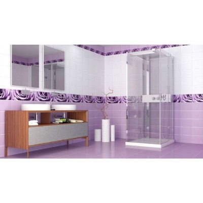 Панель пластиковая (ПВХ) Кронапласт Unique Капли фиолетовые рис. 2 25 см, длина 2.7 м