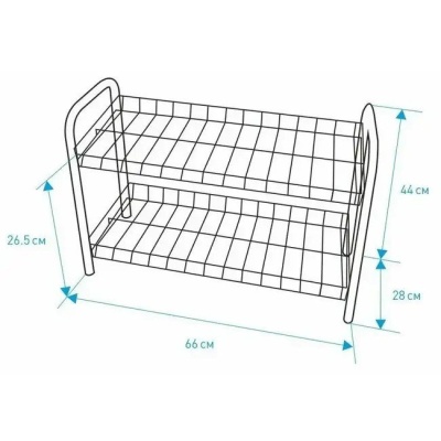 Этажерка для обуви 660х280х440 мм матовый серый NIKA ЭТ3/МС