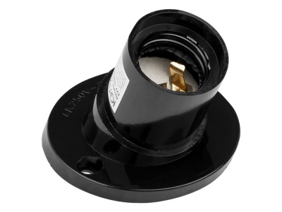 Патрон Е27 карболитовый потолочный, наклонный, черный JP7700-03 Юпитеp