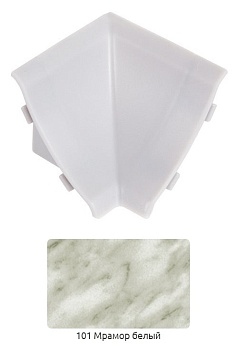 Внутренний угол для плинтуса столешницы Мрамор белый/101 Идеал
