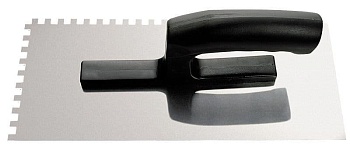 Гладилка зубчатая, пластиковая ручка, 28x13 см, зуб 10x10 мм, Inter-s