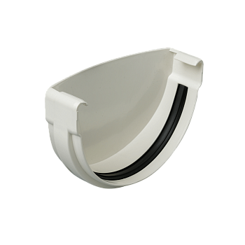 Заглушка желоба (белый) 125 мм Комфорт Альта-Профиль