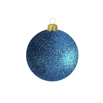 Шар ёлочный парча 8см синий GreenTerra В16