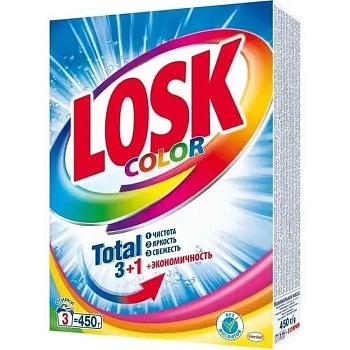 Порошок стиральный Color Total 3+1 автомат 450 г ЛОСК