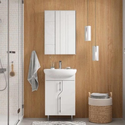 Тумба напольная Bruno 50.2D с умывальником Рива 50 VOLNA