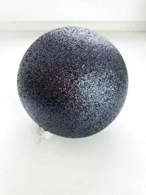 Шар ёлочный парча 8см черный GreenTerra В29