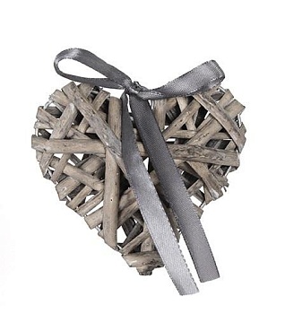 Украшение подвесное Сердце, лоза, 10х10х4 см, серый, LS1704335