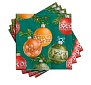 Салфетки бумажные Новогодние шары на зелёном 33x33 см Bouquet Home Collection Classic 20 шт
