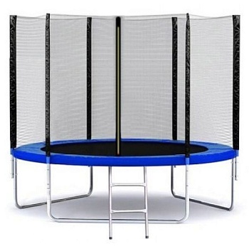 Батут с ограждением и лестницей (длинные стойки безопасности)